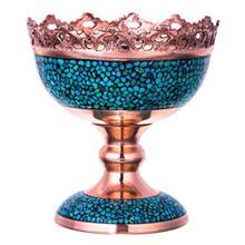 آجیل خوری فیروزه کوب اثر آقاجانی ارتفاع 13 سانتی متر Turquoise Tattoo Confections Container By Aghajani 13 Cm