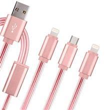 کابل تبدیل USB به microUSB و 2 لایتتینگ هوکو مدل UPL12 Rapid به طول 1 متر Hoco UPL12 Rapid USB To microUSB And 2 Lightning Cable 1m