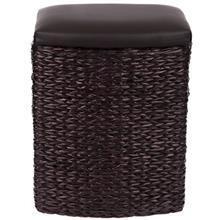 سبد لباس ساها مدل نشیمن چرمی کد 150505 سایز متوسط Saha Leather 150505 Laundry Baskets Size Medium