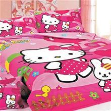 روتختی یک نفره 4 تکه کارینا کد Hello Kitty4 Carina Hello Kitty4 1 Person 4 Pieces Bedsheet