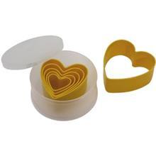 قالب برش کیک پلاستیکی 6 پارچه پدرینی سری دلچی طرح قلب کد 03GD260 Pedrini Dolci Heart Shaped 6 Pieces Plastic Cookie Cutter Pan 03GD260