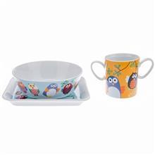 سرویس غذاخوری 3 پارچه کودک Multiplechoice طرح جغد کد 20143 Multiplechoice 20143 Owl 3 Pieces Children Dinnerware Set