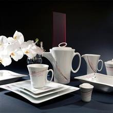 سرویس چینی 90 پارچه غذاخوری زرین ایران سری وینچی مدل آلبا درجه یک Zarin Iran Porcelain Inds Vinci Alba Pieces Dinnerware Set High Grade 
