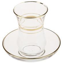 استکان نعلبکی پاشاباغچه مدل Uskudar بسته 6 عددی Pasabahce Uskudar Tea Glass and Saucer Glass Pack of 6