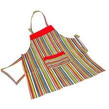 پیشبند کتان 70 × 58 رزین تاژ طرح راه راه رنگی