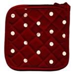 Rezin Taj 20 x 20 Red Dotted Denim Pot Holder