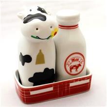 سرویس نمک و فلفل Multiplechoice طرح گاو سیاه و سفید کد 2057 Multiplechoice White And Black Cattle 2057 Salt And Pepper Shaker Set