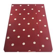رومیزی کتان مربع 150 × 150 رزین تاژ طرح خالدار قرمز Rezin Taj Cotton Square 150 x 150 Red Dotted Tablecloth