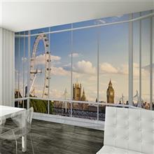 کاغذ دیواری 1وال مدل پنجره آسمان خراش لندن 1Wall Giant Mural London Skyline Window Wallpaper