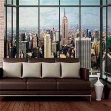 کاغذ دیواری 1وال مدل پنجره اسمان خراش نیویورک 1Wall Giant Mural New York Skyline Window Wallpaper 