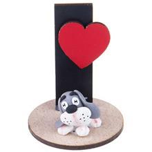 عروسک تزئینی سگ کله خاکستری با قلب Ice Toys Ice Toys Gray Dog Head With Heart Decorative