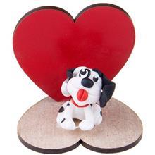 عروسک تزئینی سگ خالدار با قلب Ice Toys Ice Toys White Spotted Dog With Heart Decorative