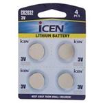 Icen Lithium CR2032 3V Battery - Pack of 4