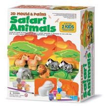 کیت آموزشی 4ام مدل حیوانات سافاری کد 04555 4M 3D Mould and Paint Safari Animals 04555 Educational Kit