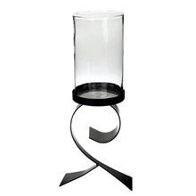 جاشمعی ایتال دکور مدل Black Stand With Clear Glass Italdecor Candle Stick 