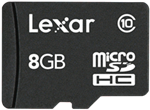 LEXAR 8GB microSDHC C10 W/ADAPTER MEMORY