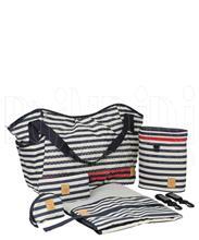 ساک لوازم مادر و نوزاد مدل casual striped zigzag navyبرند لیسیگ LAESSIG 