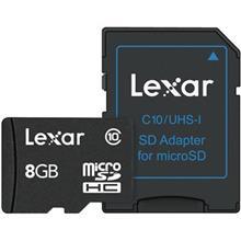 کارت حافظه‌ microSDHC لکسار مدل Mobile کلاس 10 به همراه آداپتور SD ظرفیت 8 گیگابایت Lexar Mobile Class 10 microSDHC With Adapter - 8GB