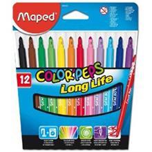 ماژیک رنگ آمیزی مپد سری Color Peps مدل Long Life - بسته 12 رنگ Maped Color Peps Long Life 12 Color Marker