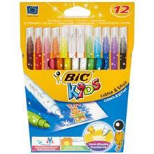 ماژیک رنگ آمیزی بیک سری Kids مدل Colour and Erase - بسته 12 رنگ Bic Kids Series Colour and Erase Marker - Pack of 12