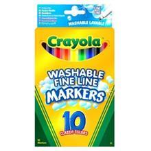 ماژیک رنگ آمیزی کرایولا مدل Washable Fine Line - بسته 10 رنگ Crayola Washable Fine Line10 Colors Marker