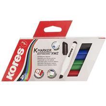 ماژیک وایت برد کورس مدل XW2 K Marker - بسته 4 عددی Kores  XW2 K Marker Whiteboard Marker - Pack of 4