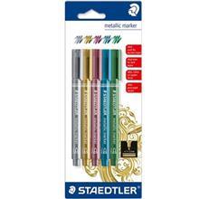 ماژیک حرفه‌ای 5 رنگ استدلر مدل Metallic Staedtler Metallic 5 Color Professional Marker
