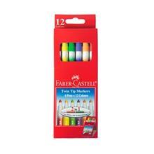 ماژیک رنگ آمیزی فابر کاستل مدل Twin Tip - بسته 12 رنگ Faber-Castell Twin Tip Painting Marker - Pack of 12