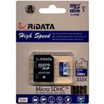 RiData High Speed UHS-I U1 Class 10 45MBps 333X  microSDHC With Adapter - 8GB