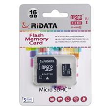 کارت حافظه microSDHC ری دیتا مدل High Speed کلاس 10 استاندارد UHS I U1 به همراه اداپتور ظرفیت 16 گیگابایت RiData Class With Adapter 16GB 