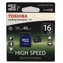 کارت حافظه microSDHC توشیبا مدل High Speed Professional کلاس 10 استاندارد UHS-I U1 سرعت 40MBps ظرفیت 16 گیگابایت Toshiba High Speed Professional UHS-I U1 40MBps microSDHC With Adapter - 16GB