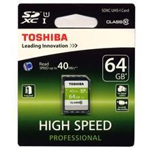 کارت حافظه SDXC توشیبا مدل High Speed Professional کلاس 10 استاندارد UHS-I U1 سرعت 40MBps ظرفیت 64 گیگابایت Toshiba High Speed Professional UHS-I U1 Class 10 40MBps SDXC - 64GB