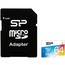 کارت حافظه microSDXC سیلیکون پاور مدل Color Elite کلاس 10 استاندارد UHS-I U1 سرعت 85MBps همراه با آداپتور SD ظرفیت 64 گیگابایت Silicon Power Color Elite UHS-I U1 Class 10 85MBps microSDXC With Adapter - 64GB