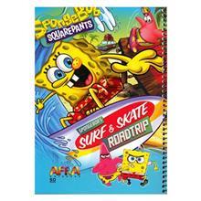 دفتر نقاشی 50 برگ  افرا طرح باب اسفنجی 3 جلد شومیز Afra 50 Sheets Painting Sponge Bob3 Design Soft Cover Notebook