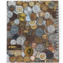 دفتر یادداشت 100 برگ کلیپس مدل سکه Clips 100 Sheets Coins Design Hard Cover