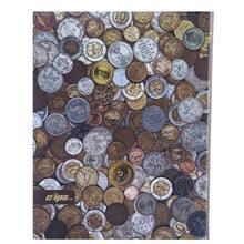 دفتر 100 برگ کلیپس مدل کلاسوری طرح سکه جلد سخت Clips 100 Sheets Hard Cove Coin Design Ring Binder Notebook