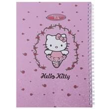 دفتر 50 برگ کلیپس طرح هلو کیتی 1  جلد شومیز Clips 50 Sheets Hello Kitty 1 Design Soft Cover Notebook