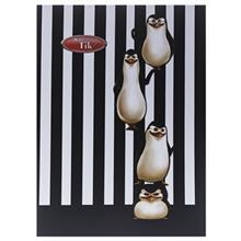 دفتر نقاشی 50 برگ کلیپس طرح پنگوئن جلد شومیز Clips 50 Sheets Painting Penguin Design Soft Cover Notebook