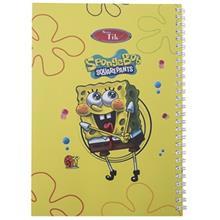 دفتر 80 برگ کلیپس طرح باب اسفنجی 2 جلد شومیز Clips 80 Sheets Spongebob 2 Design Soft Cover Notebook
