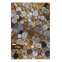 دفتر 80 برگ کلیپس طرح سکه جلد شومیز Clips 80 Sheets Traditional Coins Design Soft Cover Notebook