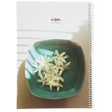 دفتر 80 برگ کلیپس طرح کاسه گل جلد شومیز Clips 80 Sheets Flower Bowl Design Soft Cover Notebook