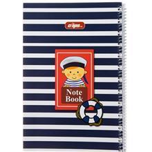 دفتر 80 برگ کلیپس طرح ملوان جلد شومیز Clips 80 Sheets Sailor Design Soft Cover Notebook