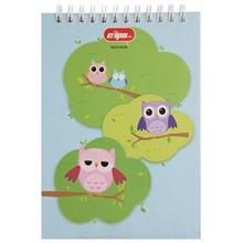 دفترچه یادداشت کلیپس طرح جغد زمینه آبی 100 برگ Clips Blue Background Owl Design 100 Sheets Notebook