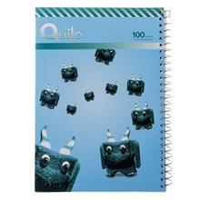 دفتر 100 برگ کوییلو طرح هیولا شاخ‌دار بامزه جلد شومیز Quilo Cute Horned Monster Design Soft Cover 100 Sheets Notebook