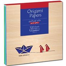 بسته کاغذ اوریگامی اوریمان مدل رنگی تک رو بزرگ Origami Oriman One Side Colored Origami Paper Size Larg