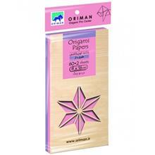 بسته کاغذ اوریگامی اوریمان مدل طرح دار صورتی Oriman Pink Patterned Origami Paper