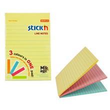 کاغذ یادداشت 3 رنگی خط دار هوپکس مدل مستطیلی 3 Color Lined Sheets Hopax Notes