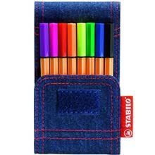 روان نویس 8 رنگ استابیلو مدل Point 88 Mini Jeans Design Stabilo Point 88 Mini Jeans Design 8 Color Rollerball Pen