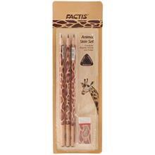 مداد مشکی فکتیس طرح زرافه - بسته 3 عددی به همراه پاک کن Factis Giraffe Design Pencil - Pack of 3 with Eraser