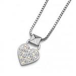 گردنبند زنانه الیور وبر مدل قلب خوش شانس سفید Pendant Lucky Heart rhod. crystal AB